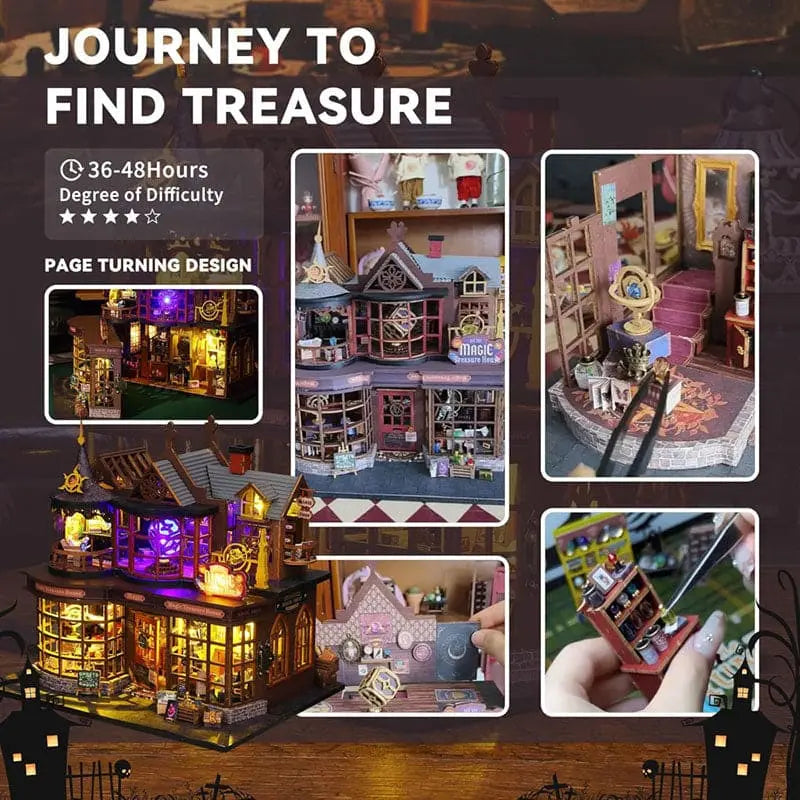 Magic Treasure House Book Nook Kit – Fantasy Miniature by NookTales