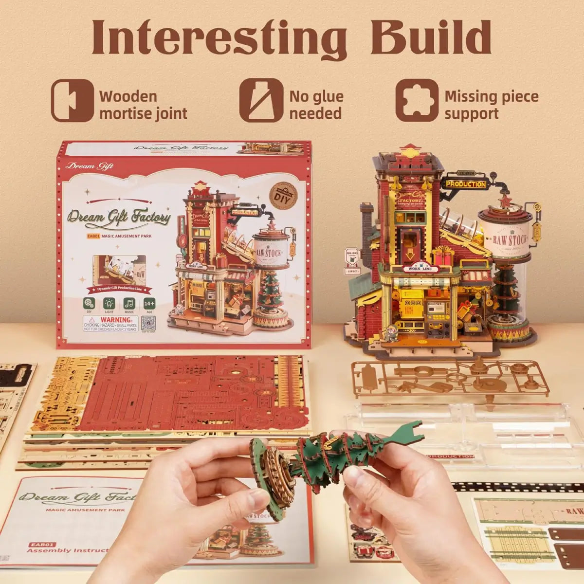 Dream Gift Factory DIY Wooden Puzzle – Musical Workshop with LED Dream Gift Factory DIY Wooden Puzzle – Musical Workshop with LED
