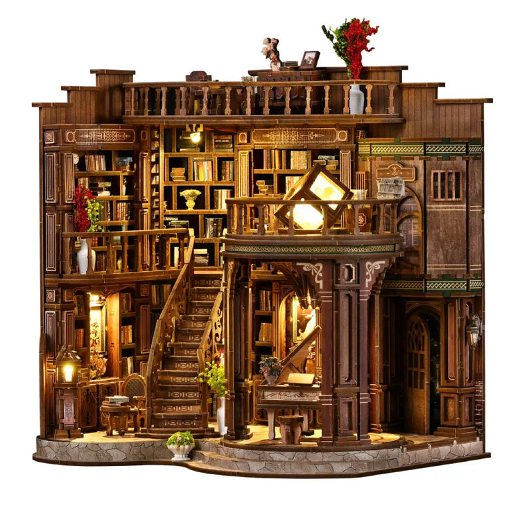 Kit Book Nook Biblioteca dos Sonhos em fundo claro