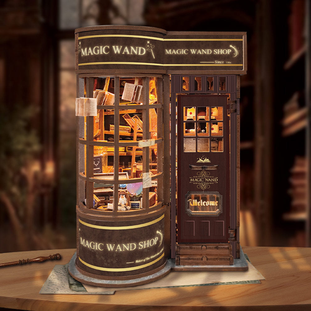 DIY Book Nook Kit | NookTales Miniature Wizard Shop with LED Lights
