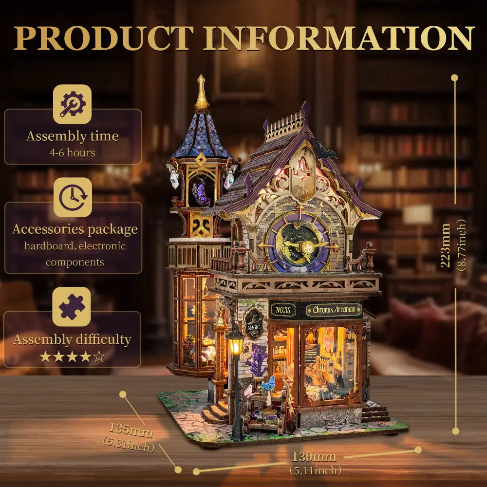 Magic Clock Tower DIY Miniature Magic Clock Tower with Lighting Kit ...
