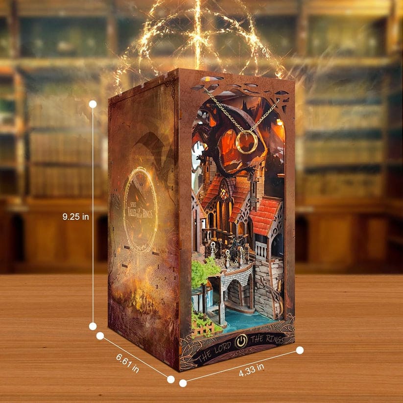 Magic DIY Book Nook Kit | NookTales Fantasy Miniature with Dragon & Castle