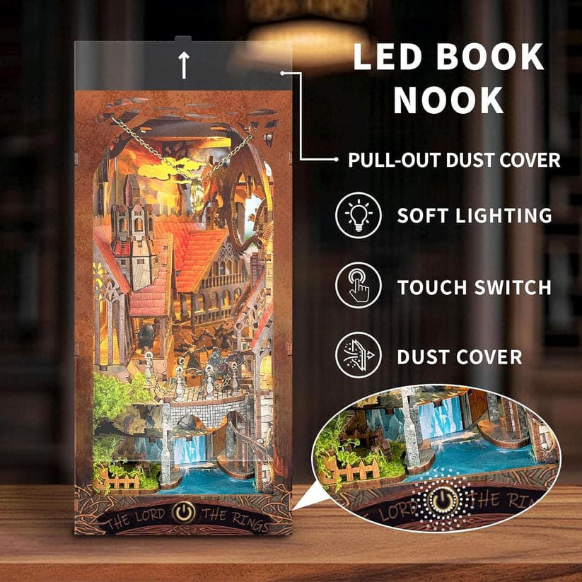 Magic DIY Book Nook Kit | NookTales Fantasy Miniature with Dragon & Castle